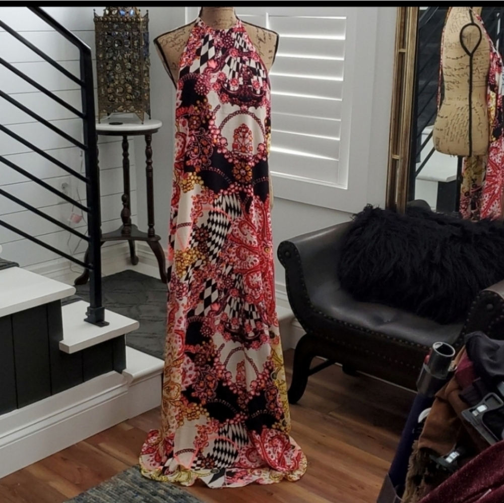Backless Halter Maxi Dress